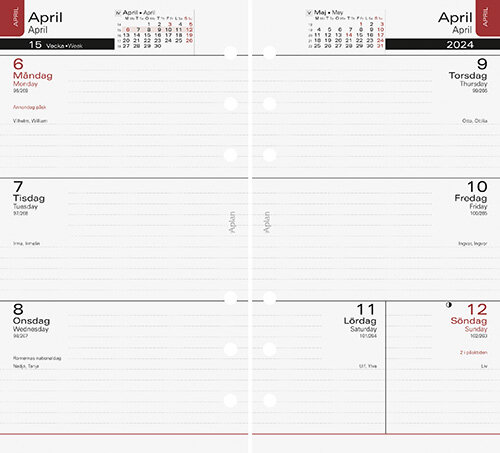 Kalender 2024 Aplan Diary Classic Refill 18mån FSC