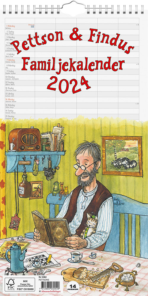 Kalender 2024 Pettson och Findus FamiljeKalender 2024 FSC