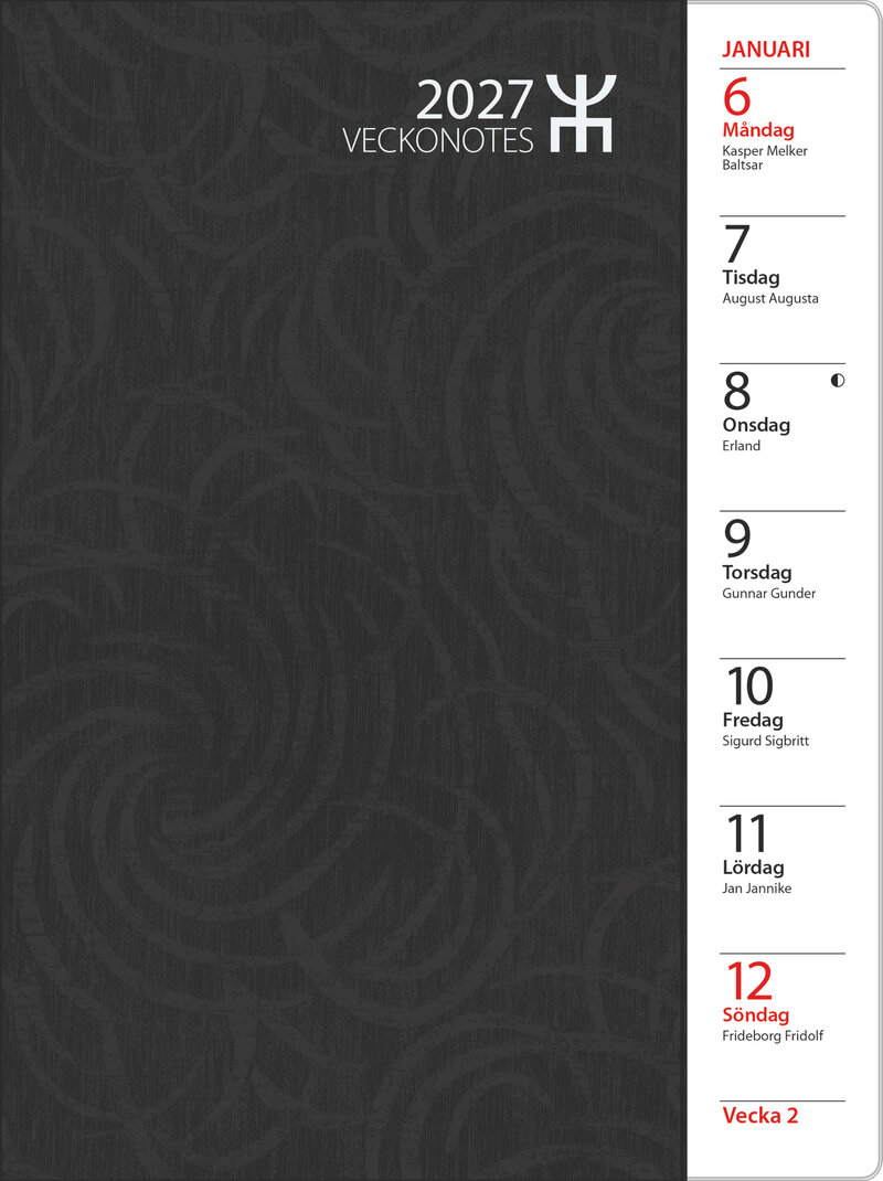 Agenda - Lilla Veckonotes Svart FSC