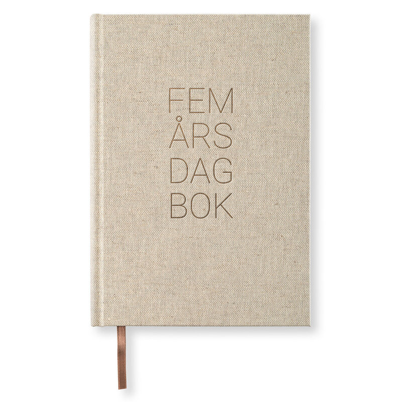 5-års dagbok A5 hård pärm, rough linen