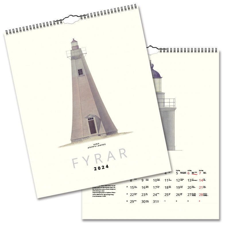 Väggkalender Fyrar 2024 328x405mm