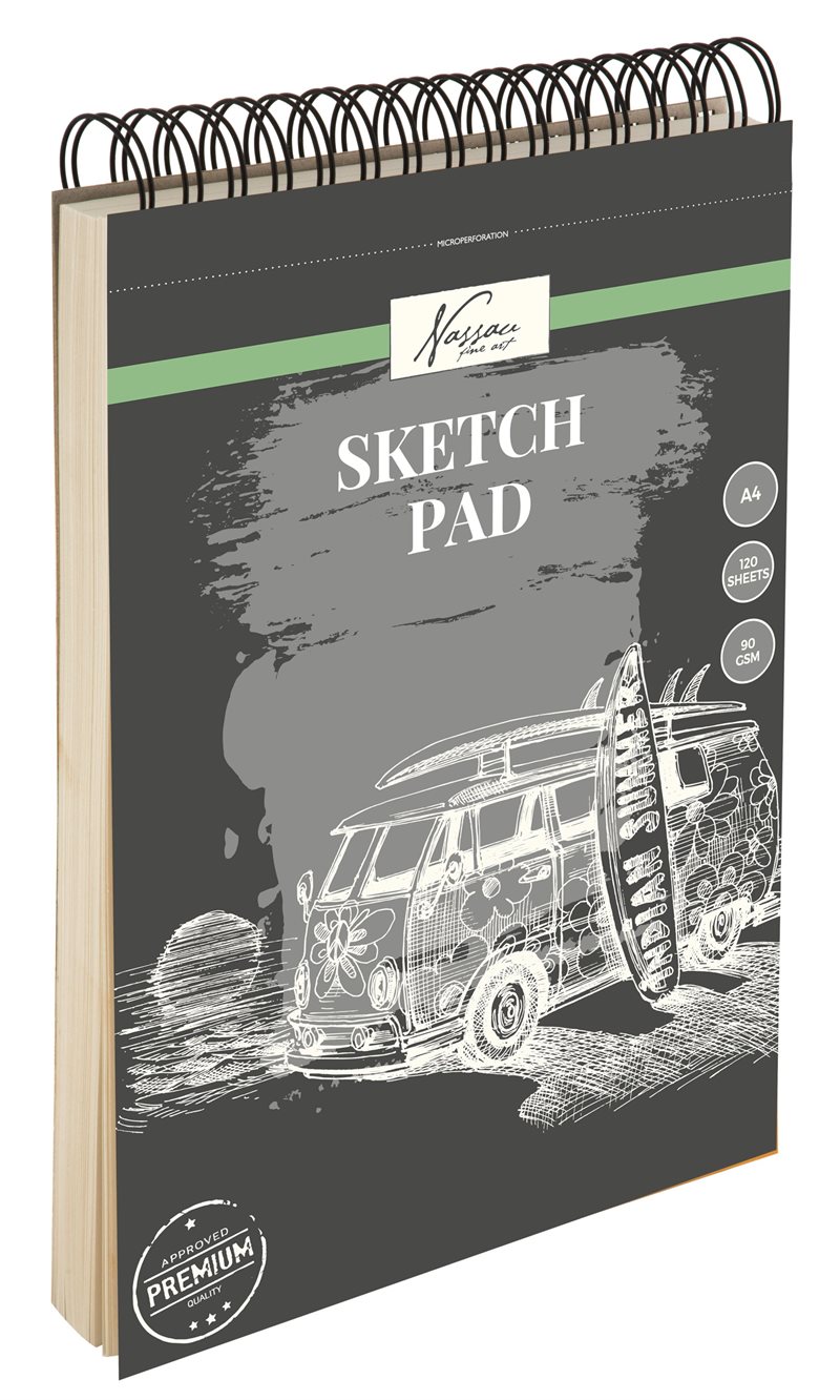 Ritblock A4 med spiralbindning : 120 ark, 90 gram