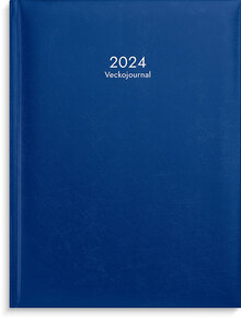 Kalender 2024 Veckojournal blått konstläder